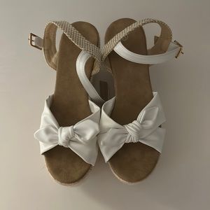 Never been worn white platform wedges